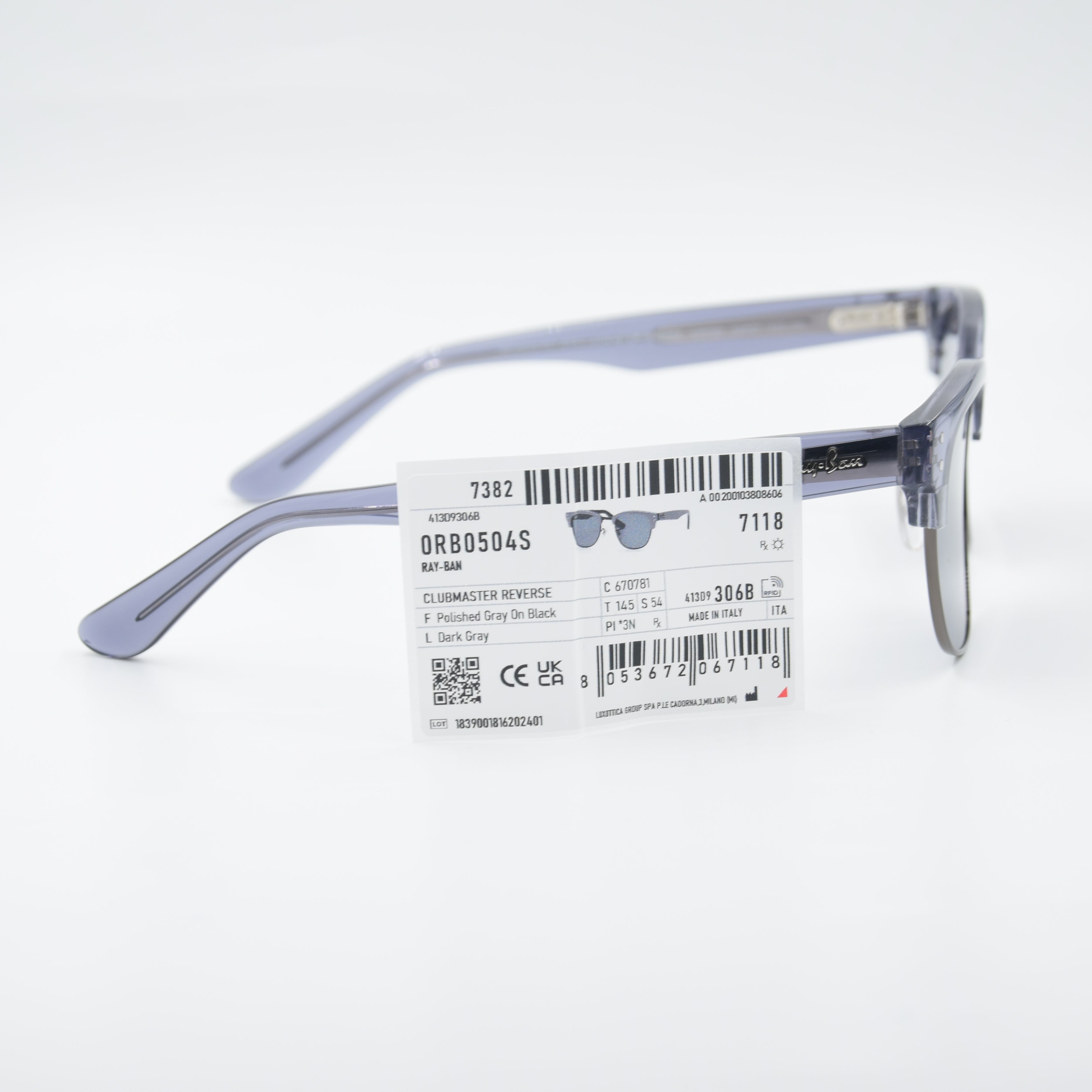 SOLAIRE :RAY-BAN RB0504S CLUBMASTER REVERSE 6707/81