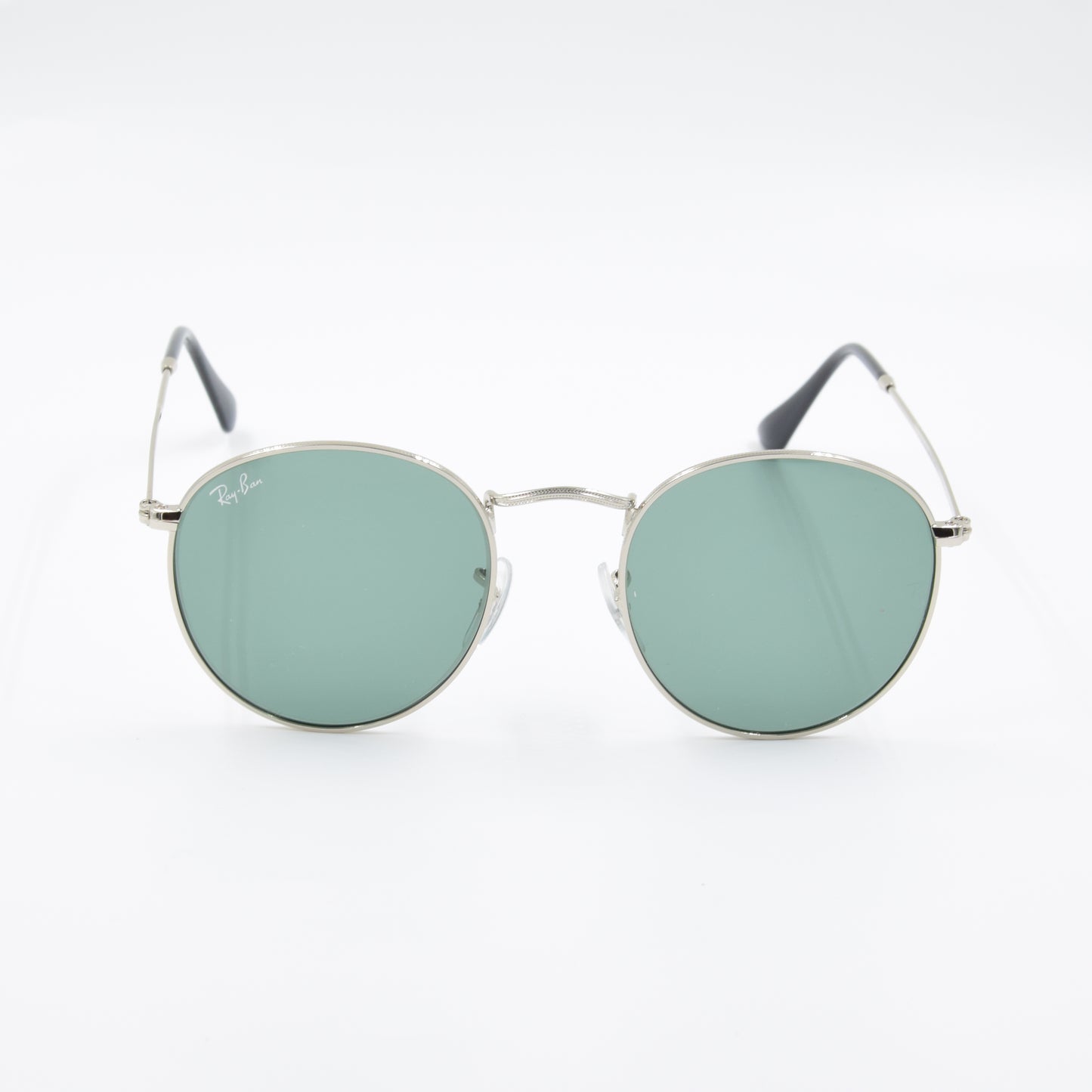 Solaire : Ray-Ban RB3447 ROUND METAL Vert/Silver