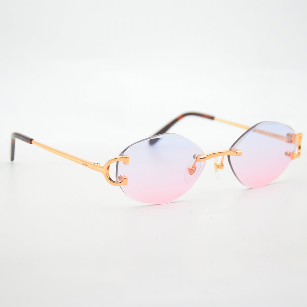 SOLAIRE :CARTIER CT0092O BLEU/PINK