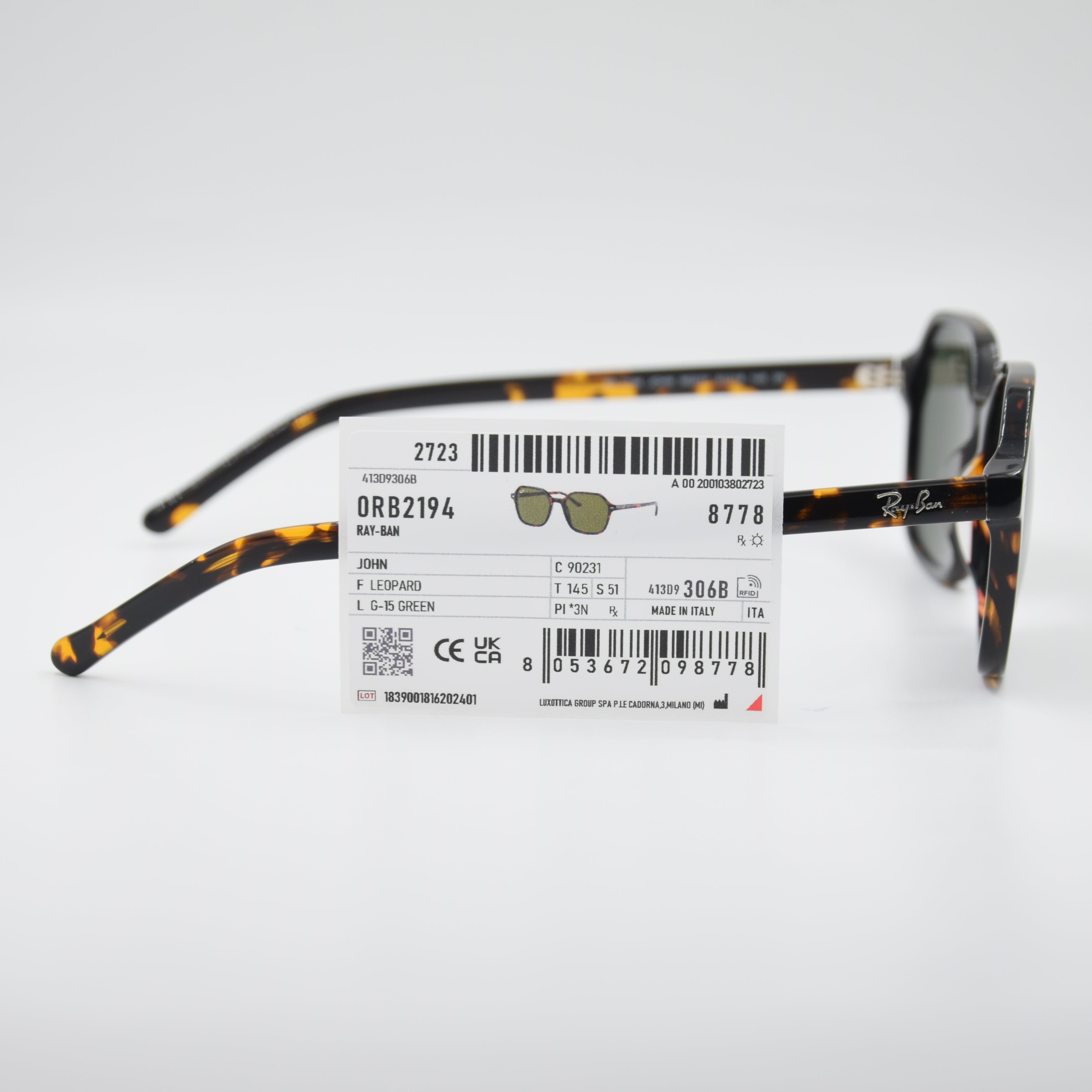 SOLAIRE :RAY-BAN RB2194 JOHN 902/31